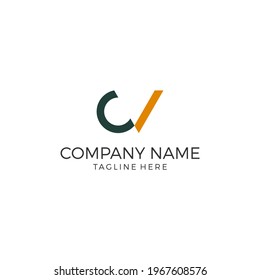 Simple CV Logo Icon Initials Vector Designs