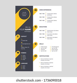 Simple Cv/ Resume Design Template Vector