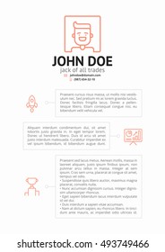 Simple CV resume template with outline icons
