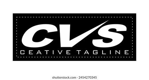 simple CVS letters, logo design, icon, product name.