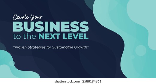 Simple Cyan Dark Business Banner