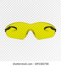 Simple cycling glasses realistic. Building protective photorealistic glasses. Vector illustration