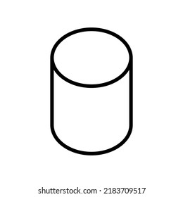 Simple cylinder icon. Shape. Vector.