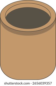 Simple Cylindrical Brown Pot Illustration