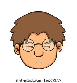 simple cynical cartoon icon design illustration