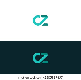 Simple CZ, ZC, OZ, ZO Logo Design Vector