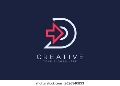 simple d arrow logo icon vector design template concept