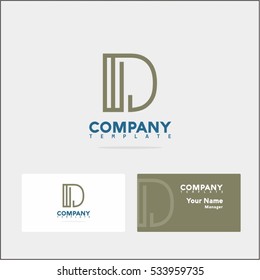 Simple D letter line logo. Modern logo with circuit board lines style. Vector design template elements for your application or corporate identity.