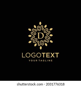 A simple D nature premium gold logo design identity template elements