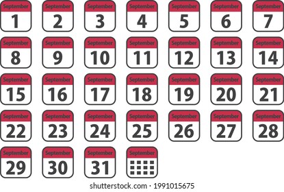 Simple daily calendar icon set