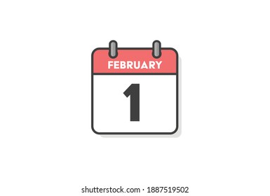 Einfache tägliche Kalender Vektorgrafik. Anfang Februar Kalender auf weißem Hintergrund.