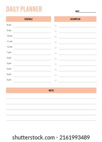 Simple Daily Planner, pink theme