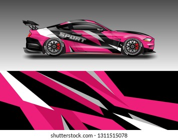 Simple daily sports car wrap designs. The combination of color backgrounds, for car racing, rally, drift 