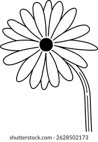 Simple Daisy Flower Line Art