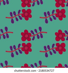 Simple daisy flower seamless pattern. Floral wallpaper. Cute ditsy print. Great for fabric design, textile print, wrapping, cover. Vector illustration.