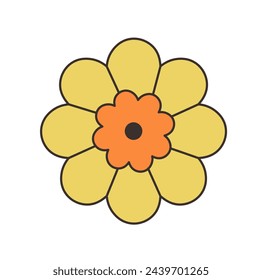 Simple daisy flower vector illustration, isolated on white, a timeless symbol of innocence and purity for various design uses.