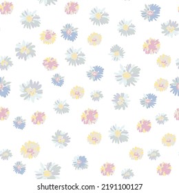 Simple daisy flowers seamless pattern in summer . All objects are conveniently grouped and are easily editable.