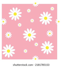 Simple Daisy Vector Seamless Pattern