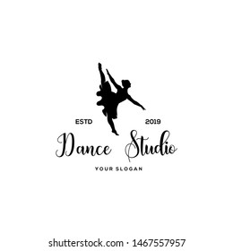 simple dance studio logo silhouette 
