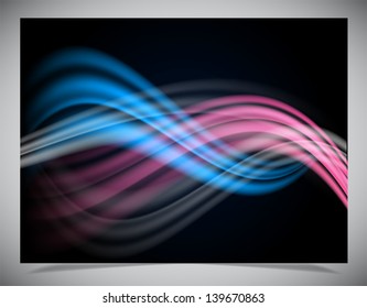 Simple dark abstract wave background. Vector illustration