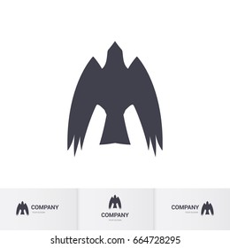 Simple Dark Bird of Prey for Mascot Logo Template
