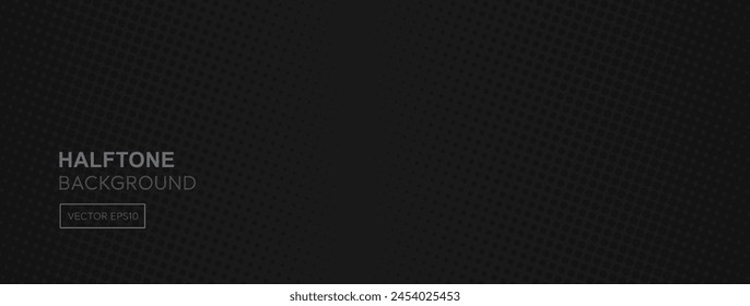 Fondo de Anuncio negro oscuro simple con estilo de semitono de textura de punto, Ilustración vectorial  