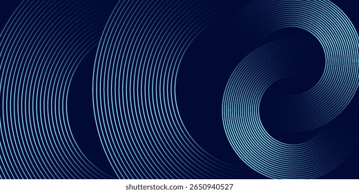 Simple dark blue abstract background with lines in a curved style geometric style as the main element.
