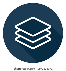 Simple dark blue circle layer icon - Vector