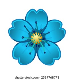 Simple dark blue flower Large size of emoji spring flower