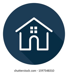 Simple dark blue house icon - Vetor