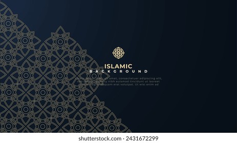 Simple dark blue islamic background with mosaic