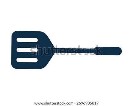 [Simple dark blue kitchen spatula vector illustration]