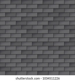 Simple Dark Brick Wall Seamless Pattern. EPS10 Vector