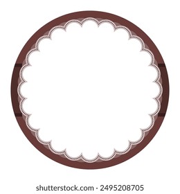 Simple Dark Brown Ornamental Round Sticker Plain Label Blank Background Seal Design