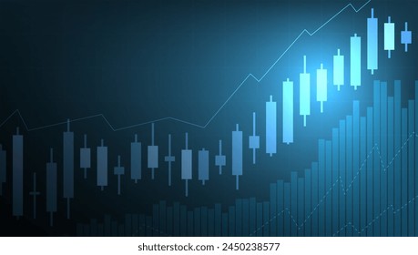 Simple Dark Candlestick Graph Abstract Trading Background. EPS10 Vector