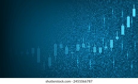 Simple Dark Candlestick Graph Abstract Trading Background. EPS10 Vector