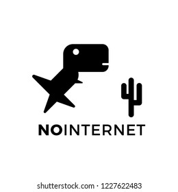 Simple dark dinosaur icon with no internet text