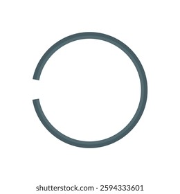 Simple dark metal open ring vector illustration, perfect for automotive designs.