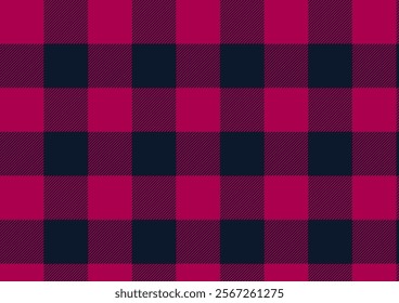 Simple dark pink tone plaid seamless pattern vector. Background graphic tartan fashion design use for print, texture, cloth, fabric, flannel.	