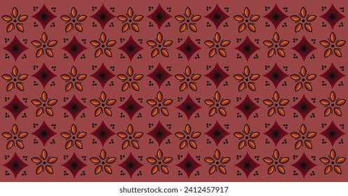 Simple Dark Red Batik Pattern Vector