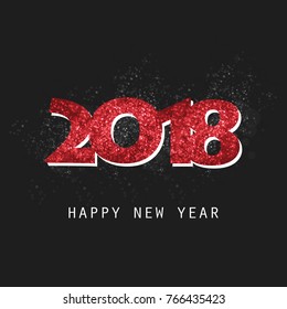  Plantilla de diseño simple de la tarjeta de Año Nuevo rojo oscuro, la cubierta o el fondo - 2018
