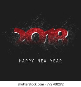  Simple Dark Red New Year Card, Cover or Background Design Template - 2018