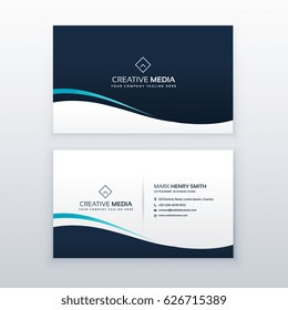 simple dark wavy business card design