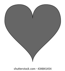Simple dark-gray heart, isolated over a white background. Vector.