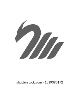 simple daron line logo design with four strip line