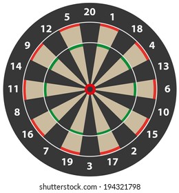 simple dart target illustration with numbers and background 