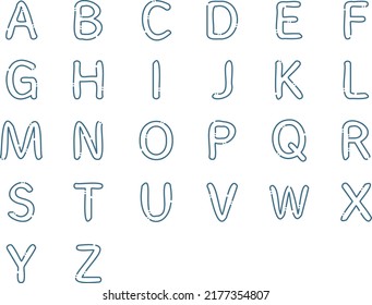 Simple dashed alphabet character set