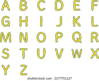 Simple dashed alphabet character set