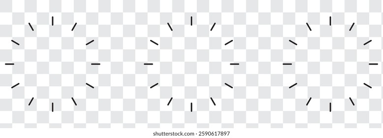 Simple dashed circle set isolated