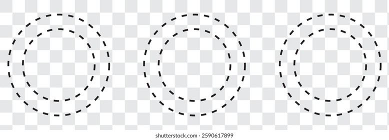 Simple dashed circle set isolated